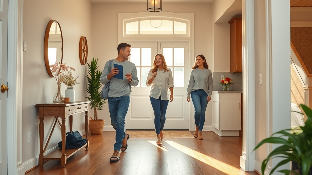 Family enjoys clean home entry thanks to expert house cleaning services.