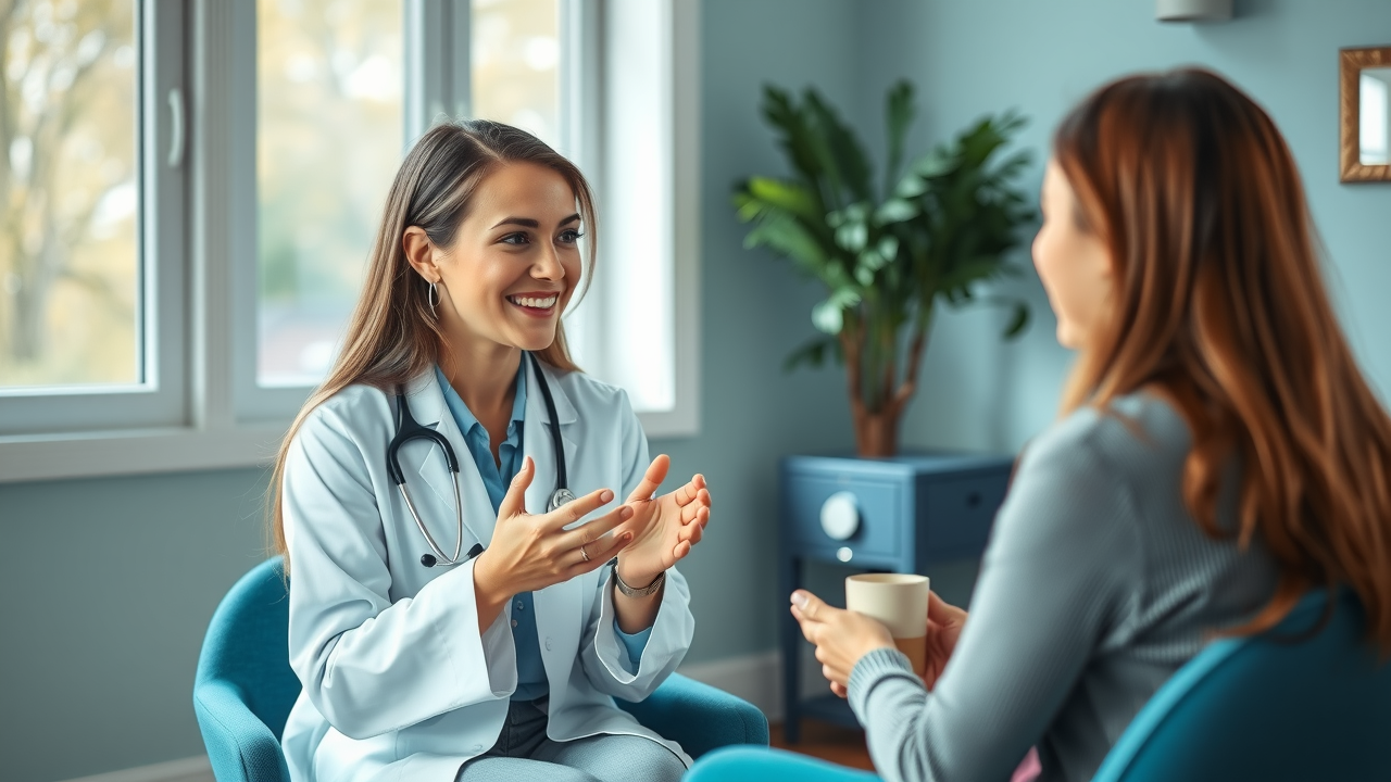 Holistic doctor in Delaware and patient having supportive health discussion